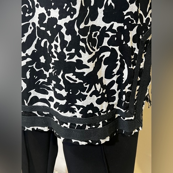 MICHAEL KORS Black and white floral print tunic top size L.‎ - Picture 4 of 12